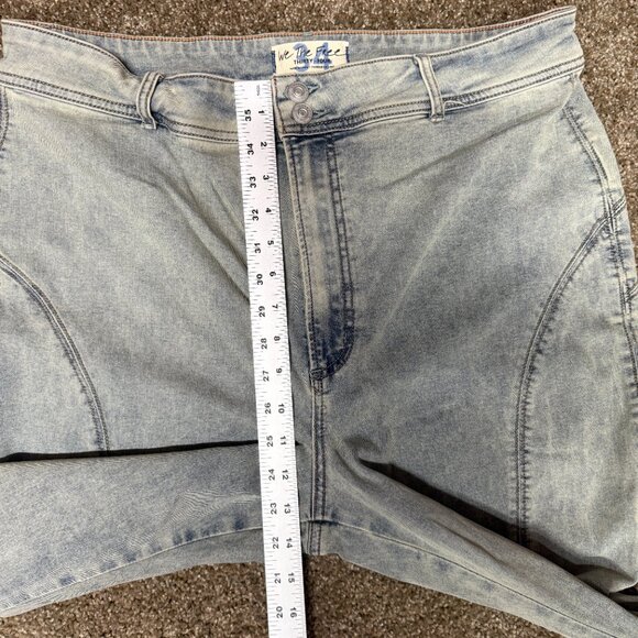 We The Free Crvy Flared Leg Jeans Womens 34 Light Blue Cotton Stretch Frayed Hem - Picture 8 of 16